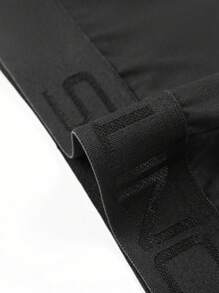 1pc Men's Breathable And Comfortable Front Open Boxers - Black - View 6