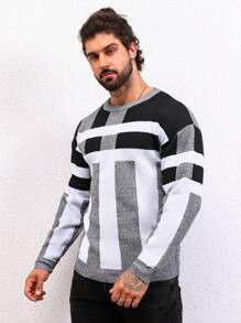 Manfinity Homme Men Colour Block Jumper - Multicolor - View 3