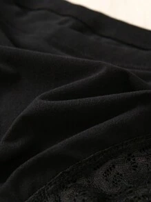 SHEIN Talla grande Bragas con encaje floral - Negro - Ver 7