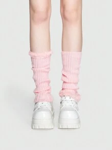 ROMWE Kawaii 1 đôi NỮ Chất rắn Trang trí Fuzzy Máy làm ấm chân - Màu Hồng baby - Xem 3