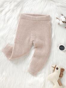 SHEIN 男嬰條紋針織毛衣褲子 - 杏色 - 查看 5