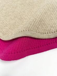 SHEIN VCAY 2入組後綁帶吊脖針織上衣 - 彩色 - 查看 5