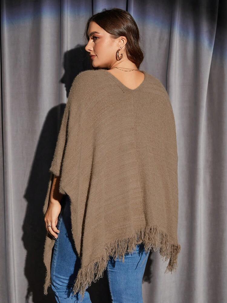 Plus Faux Pearls Beaded Fringe Trim Batwing Sleeve Sweater Knit Pullover Fall Winter Sweater