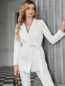 UNIQUE21 Blazers de Mujer - Blanco - Ver 3