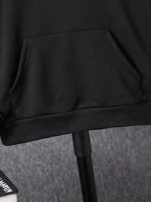 SHEIN Tween Girl Star Print Hooded Trench Coat - Black - View 6