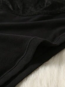 SHEIN Talla grande Bragas con encaje floral - Negro - Ver 3