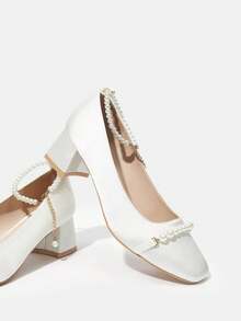 SheIn MOD Của phụ nữ Thời trang Mùa Xuân Mùa hè Giày cao gót Giày nữ Baotou Đối với Ngoài trời Mặc - trắng - Xem 3