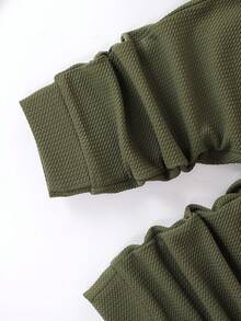 男小童字母貼布衛衣和衛褲 - 橄欖綠 - 查看 5