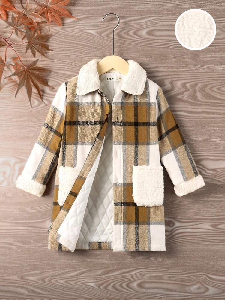 Young Boy Plaid Print Overcoat