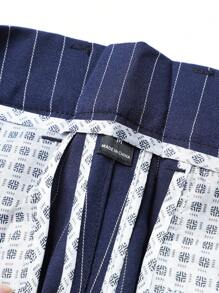 Manfinity Mode Men Striped Print Blazer & Suit Pants - Navy Blue - View 6