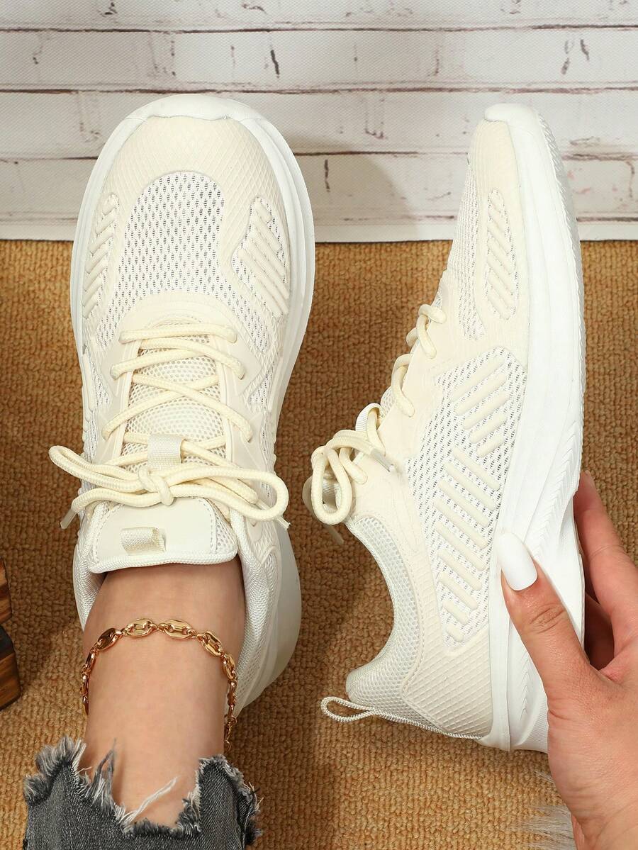 女性透氣柔軟的&輕便淺褐色的休閒路跑步鞋