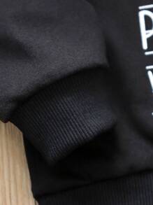 SHEIN Young Boy Letter Graphic Sweatshirt - Black - View 6