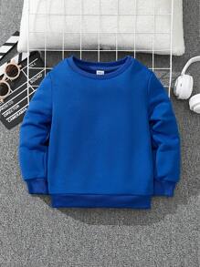 SHEIN 小男孩卡通圖案運動衫 - 藍色 - 查看 2