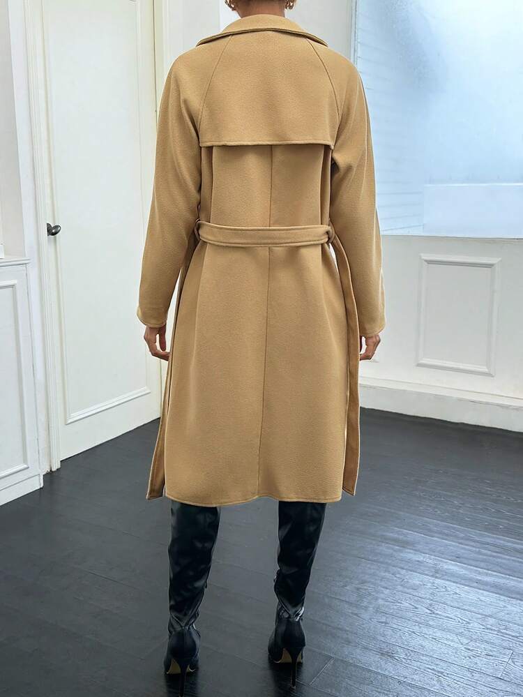 Solid Button Front Overcoat