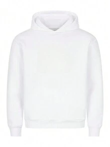 Men Slogan Graphic Drop Shoulder Hoodie - White - View 3