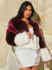 SHEIN SXY Hai âm Mở Mặt trước 	
Fuzzy áo - Nhiều màu - Xem 1