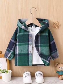 Đứa bé gái In kẻ sọc Áo trùm đầu Without Tee - màu xanh lá - Xem 1