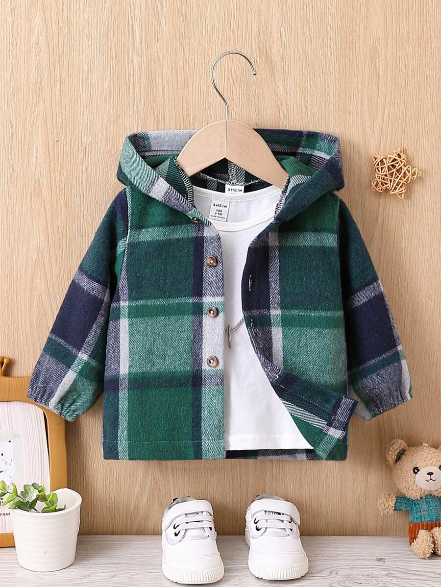 Đứa bé gái In kẻ sọc Áo trùm đầu Without Tee - màu xanh lá - Xem 1