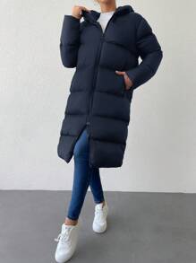 EURMUSE Zip Up Hooded Puffer Coat
