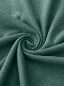 SHEIN LUNE 卡通和字母圖案T恤 - 墨綠色 - 查看 3