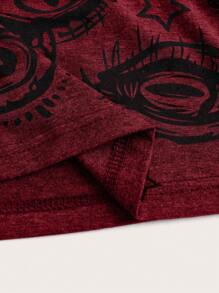 ROMWE Grunge Punk 眼睛印花抹胸，学校 - 紅色 - 查看 4