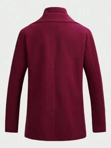 Manfinity VCAY Men Lapel Neck Solid 2 In 1 Overcoat - Burgundy - View 2