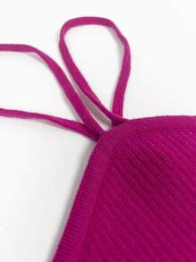 SHEIN VCAY 2入組後綁帶吊脖針織上衣 - 彩色 - 查看 3