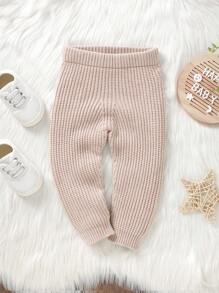 SHEIN 男嬰條紋針織毛衣褲子 - 杏色 - 查看 1
