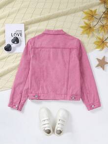 Cô gái Tween Túi có nắp Áo khoác denim Without Tee - Màu Hồng Tươi - Xem 2