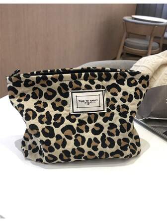 1Pc Leopard Print Zippered Makeup Bag Y2K Aesthetic Large Capacity Makeup Bag Toiletry Bag Purse Black Friday,Makeup Bag Makeup Pouch Skincare Bag Toiletry Bag Packing Cubes,Travel Essentials Cruise Essentials Dorm Essentials,Wedding Bridesmaid Gifts,Mom Gifts,Birthday Gifts,Gifts For Friends And Teachers,Home Decor,Bathroom Livingroom Bedroom Decor,Bathroom Organizer,Jewelry Organizer,Lip Oil Organizer,Nail Polish Organizer Storage Makeup Organizer Makeup Case