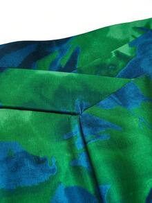 Chiquease Marble Print Flare Leg Pants - Green - View 3