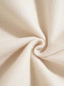 SHEIN EZwear 加大码圣诞印花落肩抽绳保暖内衬卫衣 - 杏色 - 查看 5