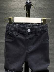 Jeans rasgados y deshilachados para niño joven - Negro - Ver 8