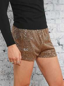 FeverCity Men Sequin Shorts - Coffee Brown - View 3