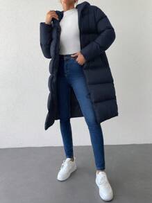 EURMUSE Zip Up Hooded Puffer Coat