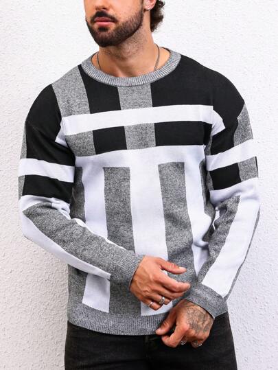 Guys Color Block Sweater