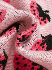 SHEIN 女嬰草莓圖案套頭毛衣 - 粉色 - 查看 4