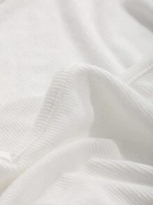 DAZY Cổ vuông Áo phông Crop - trắng - Xem 7