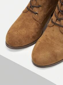 MOTF PREMIUM FAUX SUEDE LACE-UP BOOTIES - Brown - View 6