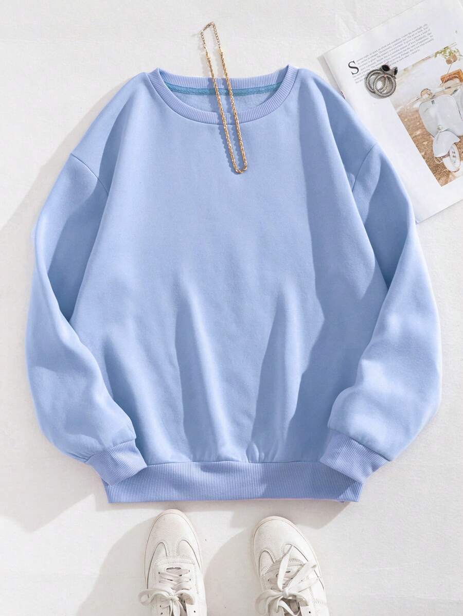 INAWLY Solid Thermal Lined Sweatshirt Graduation,Back To School Outfits,Graduation,Teacher Outfits For Women,Back To School Pullover Fall Outfit