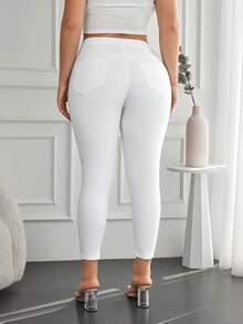 Cottnline Rách Gầy Quần skinny Quần jean - Màu xanh lam - Xem 2