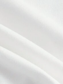 SHEIN MOD Cổ giả tay cánh Áo thun - trắng - Xem 3