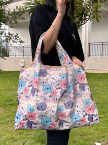 特大號卡通便攜可折疊購物袋 - 彩色 - 查看 4