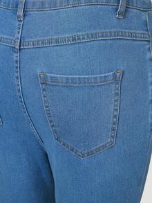 Teen Girl Striped Flare Leg Jeans - Medium Wash - View 4