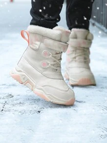 Botas de nieve invierno arriba alta cálido para niñas - Blanco - Ver 1