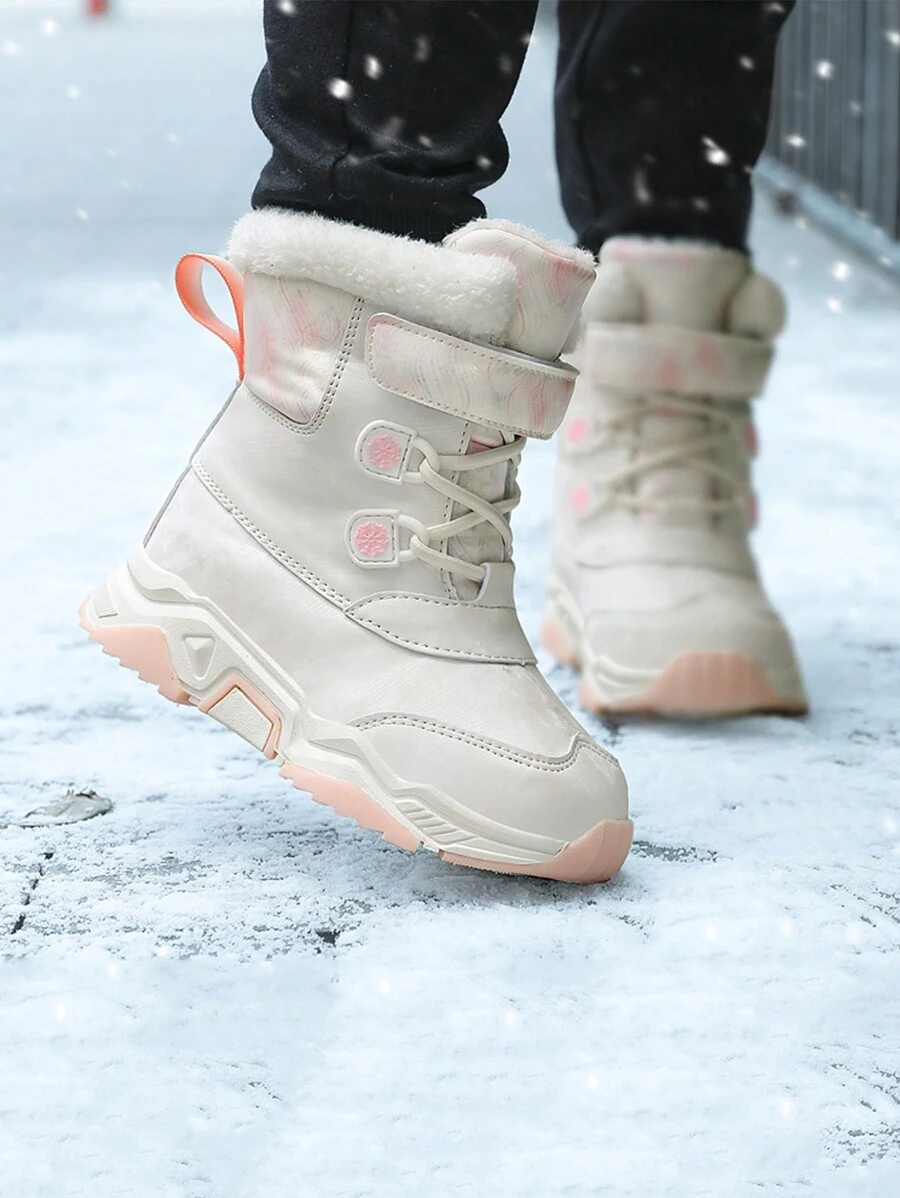 Botas de nieve invierno arriba alta cálido para niñas - Blanco - Ver 1