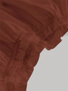 SHEIN MOD Off Shoulder Trumpet Sleeve Dress - Coffee - View 3