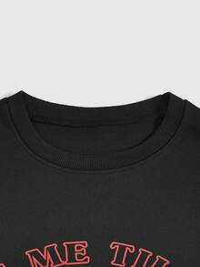 VikiLester Slogan Floral Graphic Sweatshirt - Black - View 3