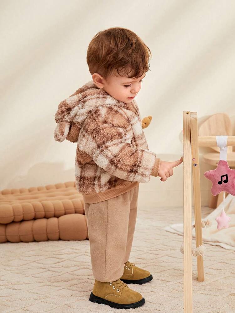 Boys' And Girls' Fashionable And Design, Warm And Comfortable Thermal Lined Elastic Band Boots In Camel Color