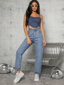 Rhinestone Lace Up Front Skate Shoes - Silver - View 6